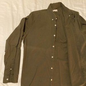 Gap olive green button down shirt